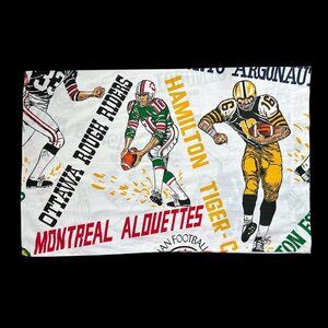 70s vintage CFL Canadian Football League pillowcase cotton Sears.
